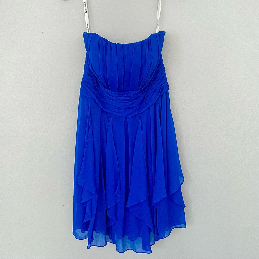 David’s Bridal royal blue dress mint worn 1x only size 10